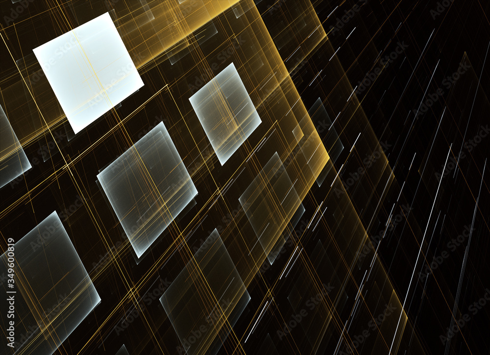 Poster fractal background for use in creativity and design projects. technological fractal. abstract 3d ill