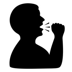 Man coughing vector icon