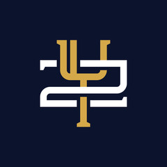 Initial Letter YZ ZY Monogram Logo Design