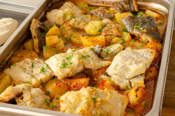 Gastronorm containers with food 