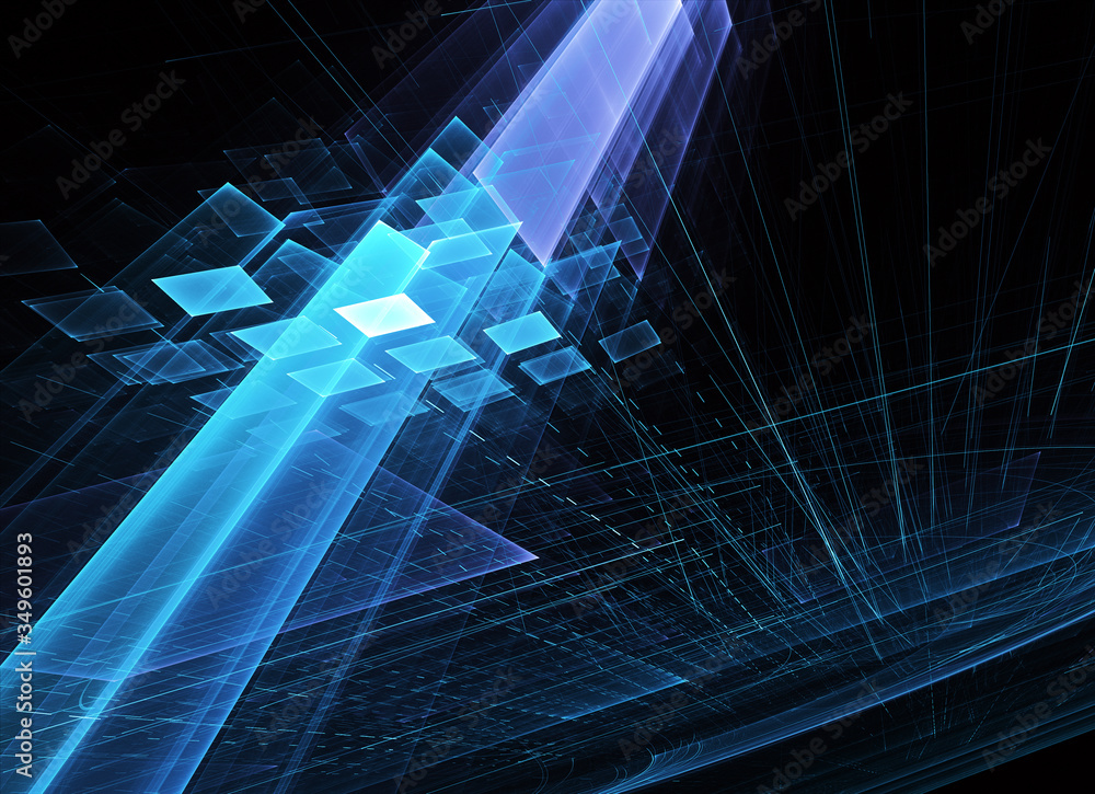 Poster fractal background for use in creativity and design projects. technological fractal. abstract 3d ill