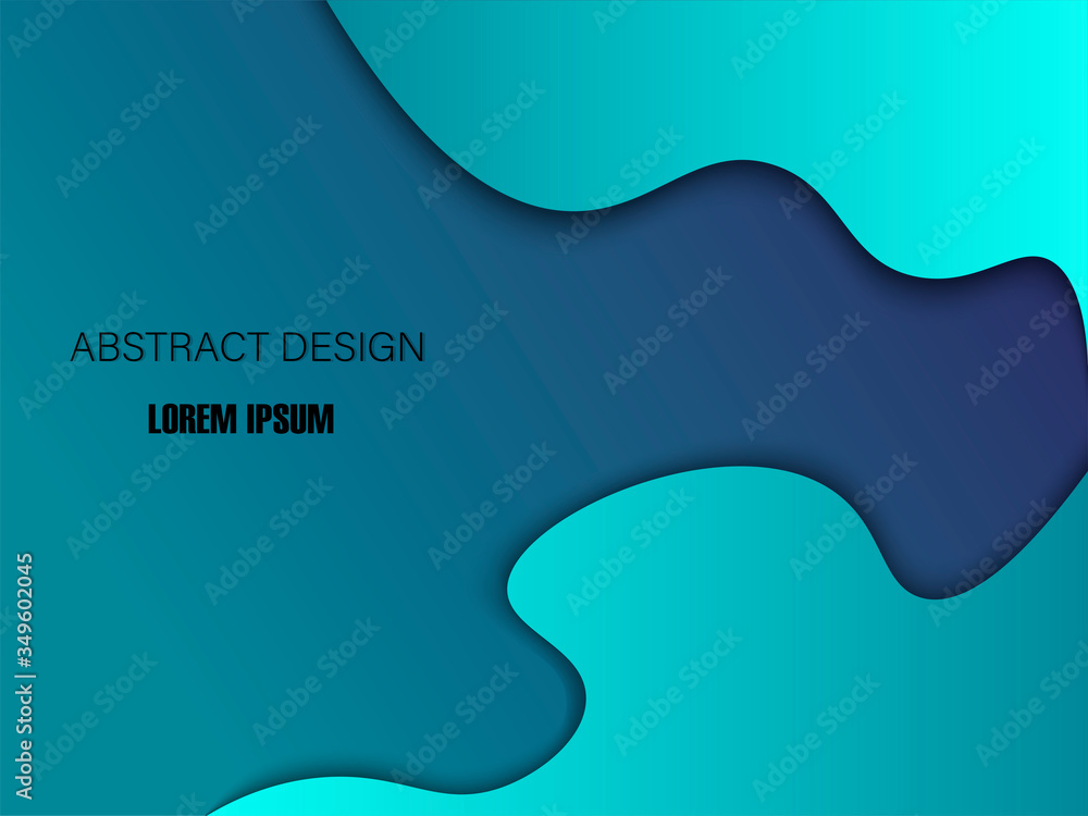 Poster liquid shapes geometric background. 3d banner with inscription on the side of the composition. moder
