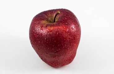 red apple in the foreground