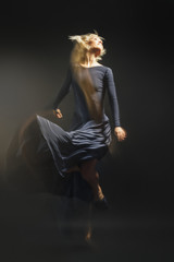 Girl ballerina posing and performing dance elements  © ivancheremisin