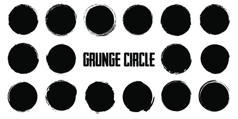 Grunge Circle Banner Set of 16 Grunge Round shape Can Be Used for banner Poster wallpaper Background Texture etc Illustrator Vector Design 