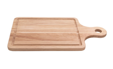 Natural cutting board isolated on white