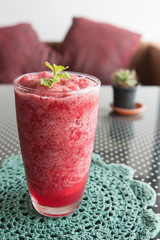 Strawberry Smoothie or Cocktail in a Glass 