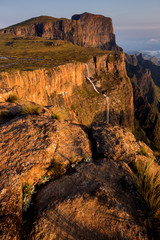 Tugela falls, Drakensburg, second highest waterfall in the world, taken from the top of the amphitheater