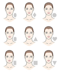 Different forms of a woman's face.