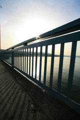 Obraz premium Sunset view from the bridge. 