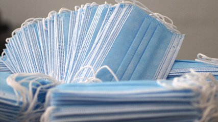 Stack of  sterile medical masks