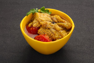 Caucasian cuisine - baked eggplant and tomato
