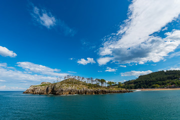 View of San Nicolas Island and the mouth of the Lea River in Lekeitio