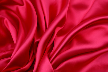 Red silk fabric