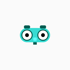Robot head icon. Vector AI technology concept symbol or design element in flat style.