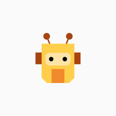 Robot head icon. Vector AI technology concept symbol or design element in flat style.