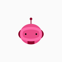 Robot head icon. Vector AI technology concept symbol or design element in flat style.