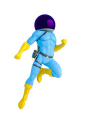 astronaut retro is ready for action in white background