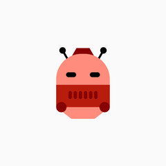 Robot head icon. Vector AI technology concept symbol or design element in flat style.Print