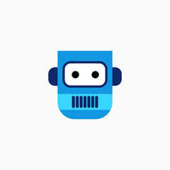 Robot head icon. Vector AI technology concept symbol or design element in flat style.