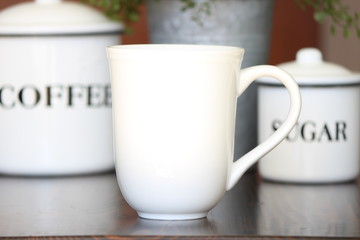 Obraz na płótnie Canvas Coffee Mug - White - Bright - Farmhouse - Mockup