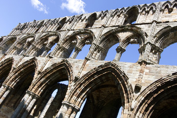 arch detail at Whitby abbey in north Yorkshire UK