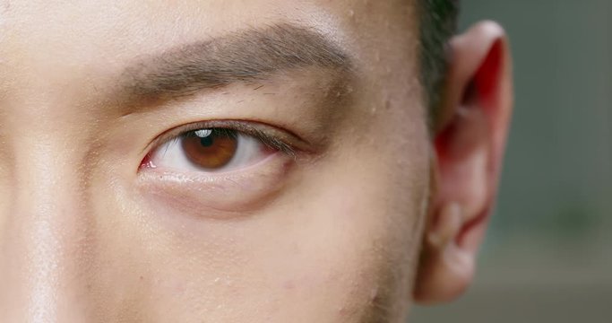 close up of male eye