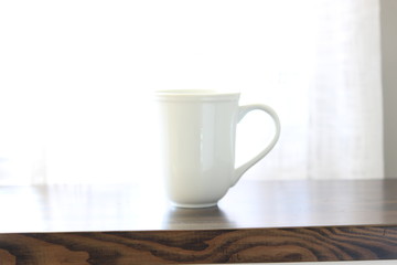 Fototapeta na wymiar Coffee Mug - White - Bright - Farmhouse - Mockup