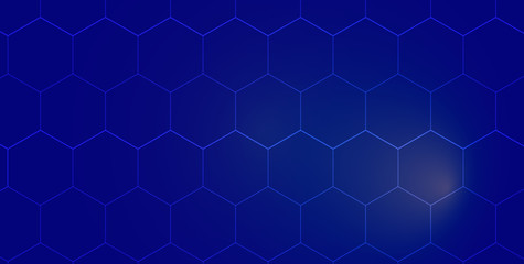 Modern hexagon Blue  background with blue light effect vector illustration