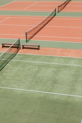 tennis court and net