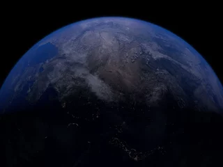 Tableaux ronds sur plexiglas Anti-reflet Pleine Lune arbre L& 39 image de la planète Terre