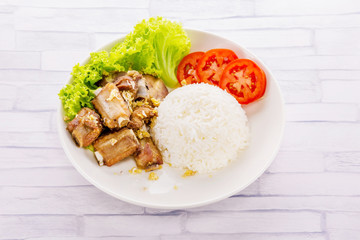 Fried pork with rice