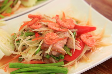 Papaya salad Thai food Healthy food