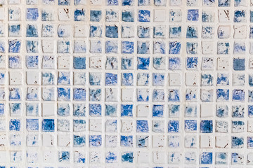 Bathroom tile background, blue and white tile abstract patern, bathroom tile for interior home design - Image