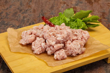 Homemade pork minced meat for cooking
