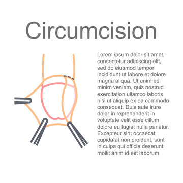 circumcision line icon, vector illustration
