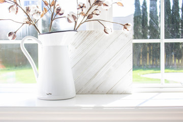 White Square Wood Sign Mockup - Farmhouse