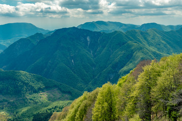 Fototapeta na wymiar Panorama from the top of the mountain, Friuli-Venezia Giulia, Italy