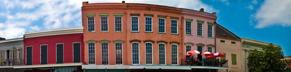 Fototapeta na wymiar French Quarter Architecture on Decatur Street, French Quarter, New Orleans, Louisiana, USA