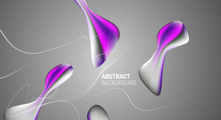 Fluid gradients, abstract liquid bubble shapes background