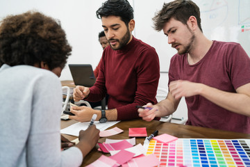 Fototapeta premium Creative designers working in a project together.