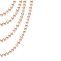 Pearls. White background. Abstract vector illustration. Jewelry.