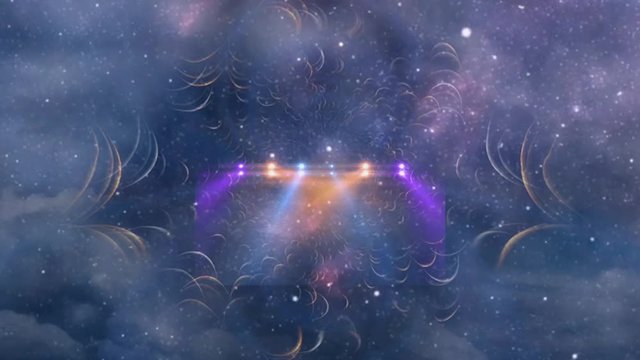 UFO and colorful lights