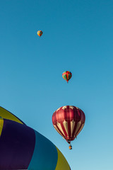 Colorful Hot Air Balloons In Flight At The Pahrump BalloonFest, Pahrump, Nevada, USA