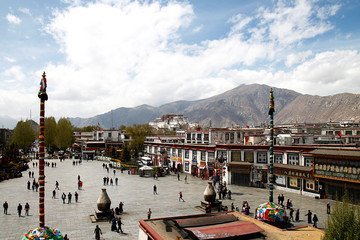 Barkhor square in Lhasa city, Tibet 