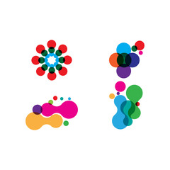 Set Abstract dots  Logo Template