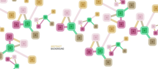 Abstract square dot connections, flat style multicolored geometric background for Wallpaper, Banner, Background, Card, Book Illustration, landing page or poster design