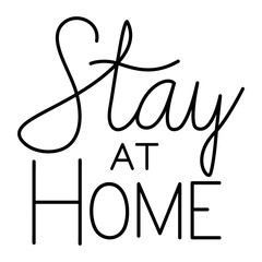 Stay at home text vector design