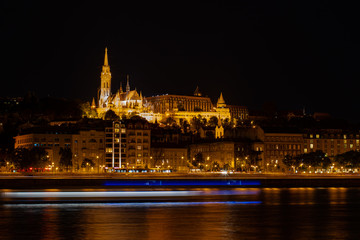 Fototapeta na wymiar Budapest by night. Danube's lights.