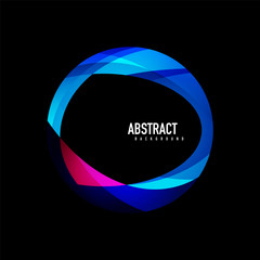 Geometric logo template, flowing waves with text